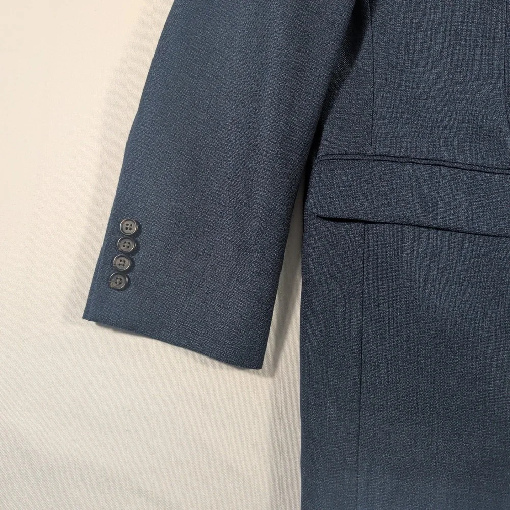Lauren Ralph Lauren Blazer Mens 44L Blue Two Button Textured Sport Coat 44 Long